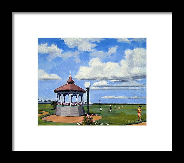 Ocean Park Gazebo Oaks Bluffs Martha's Vineyard Massachusetts - Framed Print