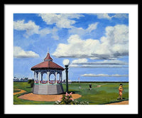 Ocean Park Gazebo Oaks Bluffs Martha's Vineyard Massachusetts - Framed Print