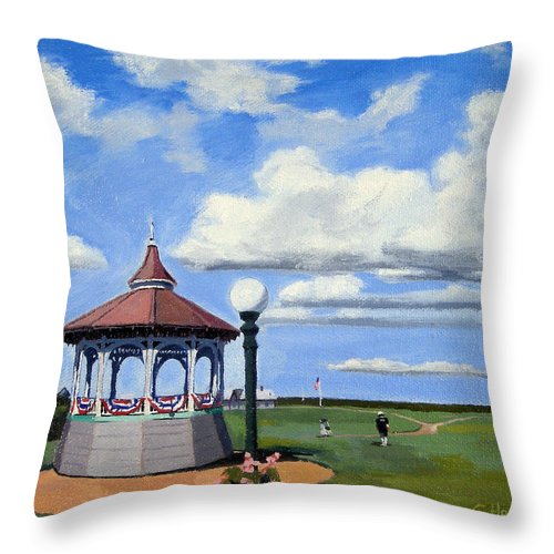 Ocean Park Gazebo Oaks Bluffs Martha's Vineyard Massachusetts - Throw Pillow