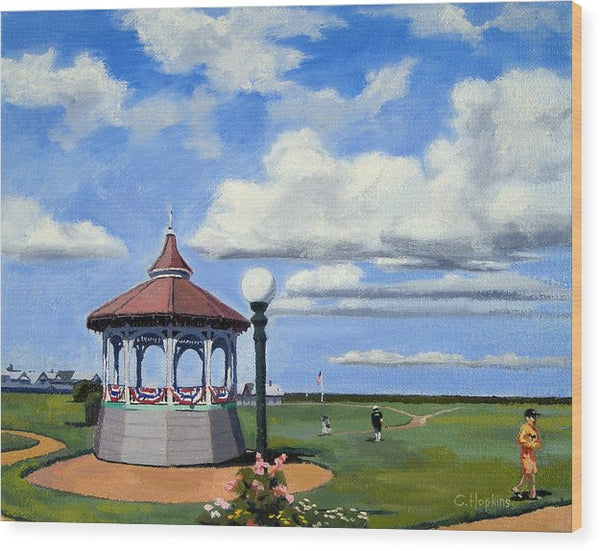 Ocean Park Gazebo Oaks Bluffs Martha's Vineyard Massachusetts - Wood Print