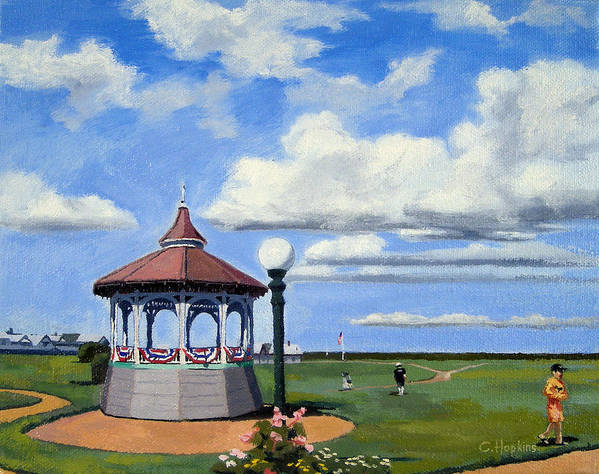 Ocean Park Gazebo Oaks Bluffs Martha's Vineyard Massachusetts - Art Print