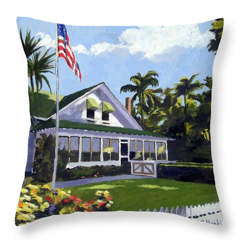 Palm Cottage Naples Florida - Throw Pillow