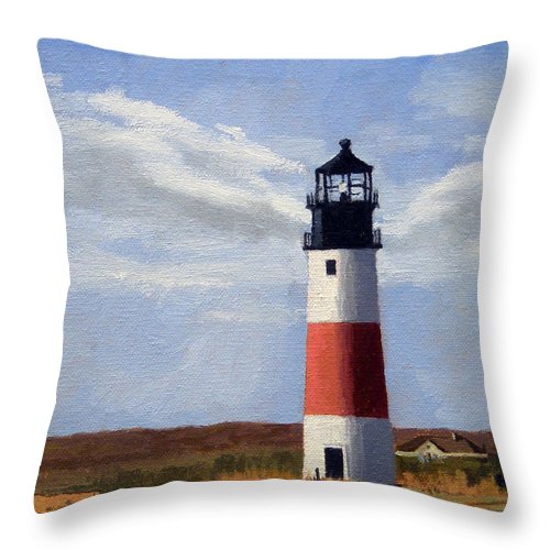 Sankaty Head Lighthouse Nantucket Massachusetts - Throw Pillow