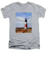 Sankaty Head Lighthouse Nantucket Massachusetts - Men's V-Neck T-Shirt