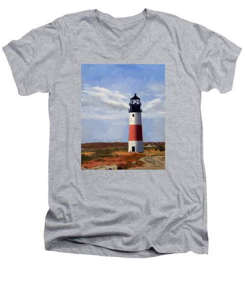Sankaty Head Lighthouse Nantucket Massachusetts - Men's V-Neck T-Shirt