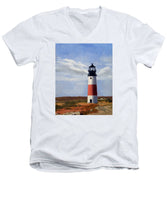 Sankaty Head Lighthouse Nantucket Massachusetts - Men's V-Neck T-Shirt