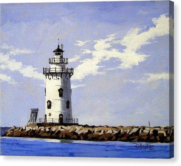 Saybrook Breakwater Lighthouse Old Saybrook Connecticut - Canvas Print
