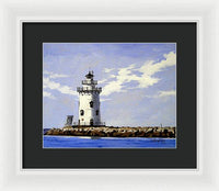 Saybrook Breakwater Lighthouse Old Saybrook Connecticut - Framed Print