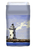 Saybrook Breakwater Lighthouse Old Saybrook Connecticut - Duvet Cover