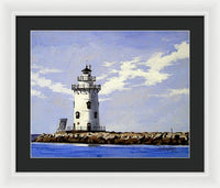 Saybrook Breakwater Lighthouse Old Saybrook Connecticut - Framed Print