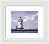 Saybrook Breakwater Lighthouse Old Saybrook Connecticut - Framed Print