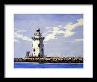 Saybrook Breakwater Lighthouse Old Saybrook Connecticut - Framed Print