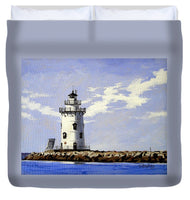 Saybrook Breakwater Lighthouse Old Saybrook Connecticut - Duvet Cover