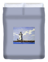 Saybrook Breakwater Lighthouse Old Saybrook Connecticut - Duvet Cover