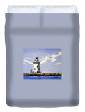 Saybrook Breakwater Lighthouse Old Saybrook Connecticut - Duvet Cover
