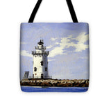 Saybrook Breakwater Lighthouse Old Saybrook Connecticut - Tote Bag