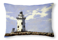 Saybrook Breakwater Lighthouse Old Saybrook Connecticut - Throw Pillow