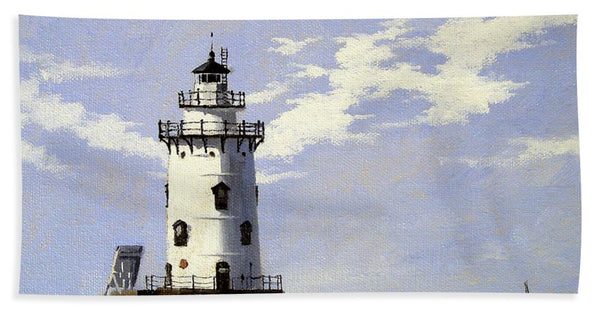 Saybrook Breakwater Lighthouse Old Saybrook Connecticut - Beach Towel