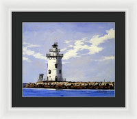 Saybrook Breakwater Lighthouse Old Saybrook Connecticut - Framed Print