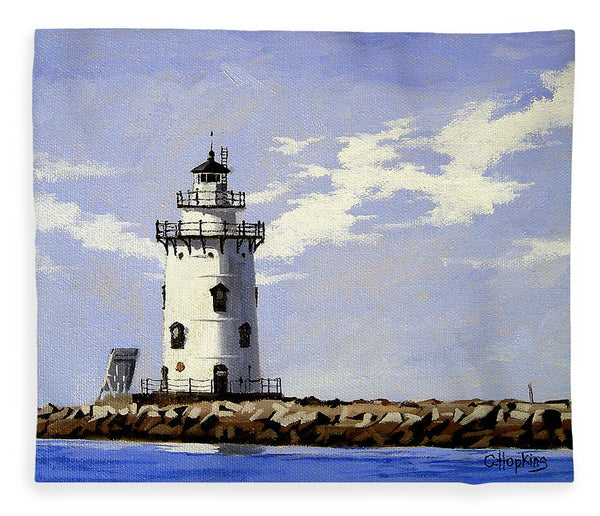 Saybrook Breakwater Lighthouse Old Saybrook Connecticut - Blanket