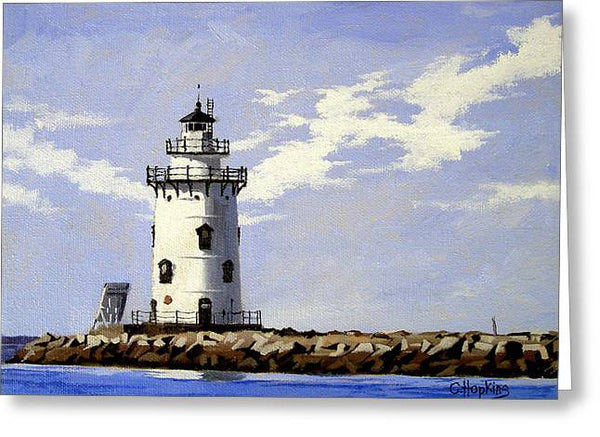 Saybrook Breakwater Lighthouse Old Saybrook Connecticut - Greeting Card