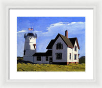 Stage Harbor Lighthouse Cape Cod Massachusetts - Framed Print