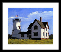 Stage Harbor Lighthouse Cape Cod Massachusetts - Framed Print