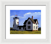 Stage Harbor Lighthouse Cape Cod Massachusetts - Framed Print
