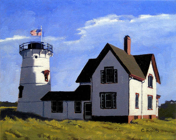 Stage Harbor Lighthouse Cape Cod Massachusetts - Art Print