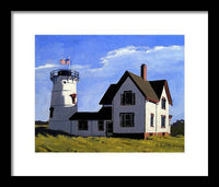 Stage Harbor Lighthouse Cape Cod Massachusetts - Framed Print