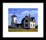 Stage Harbor Lighthouse Cape Cod Massachusetts - Framed Print