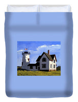 Stage Harbor Lighthouse Cape Cod Massachusetts - Duvet Cover