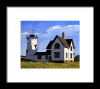Stage Harbor Lighthouse Cape Cod Massachusetts - Framed Print