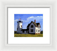 Stage Harbor Lighthouse Cape Cod Massachusetts - Framed Print