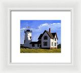 Stage Harbor Lighthouse Cape Cod Massachusetts - Framed Print