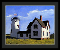 Stage Harbor Lighthouse Cape Cod Massachusetts - Framed Print