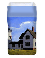 Stage Harbor Lighthouse Cape Cod Massachusetts - Duvet Cover