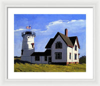 Stage Harbor Lighthouse Cape Cod Massachusetts - Framed Print
