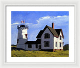 Stage Harbor Lighthouse Cape Cod Massachusetts - Framed Print