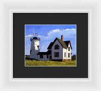 Stage Harbor Lighthouse Cape Cod Massachusetts - Framed Print
