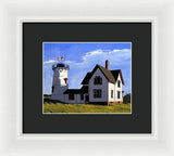 Stage Harbor Lighthouse Cape Cod Massachusetts - Framed Print