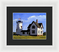Stage Harbor Lighthouse Cape Cod Massachusetts - Framed Print