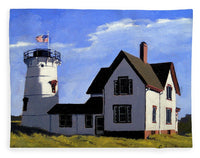 Stage Harbor Lighthouse Cape Cod Massachusetts - Blanket