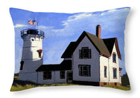Stage Harbor Lighthouse Cape Cod Massachusetts - Throw Pillow