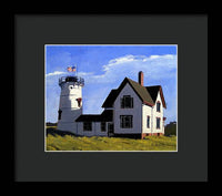 Stage Harbor Lighthouse Cape Cod Massachusetts - Framed Print