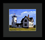 Stage Harbor Lighthouse Cape Cod Massachusetts - Framed Print