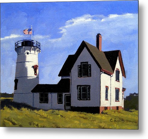 Stage Harbor Lighthouse Cape Cod Massachusetts - Metal Print