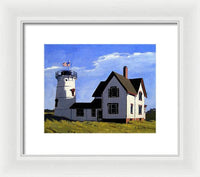 Stage Harbor Lighthouse Cape Cod Massachusetts - Framed Print