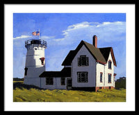 Stage Harbor Lighthouse Cape Cod Massachusetts - Framed Print