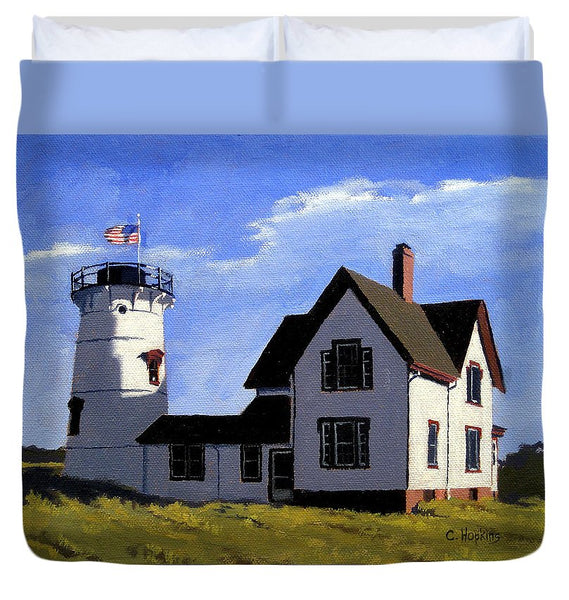 Stage Harbor Lighthouse Cape Cod Massachusetts - Duvet Cover